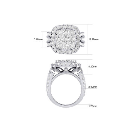Cluster Halo Ring with 4 Carat TW of Diamonds in 10ct White Gold Cluster Halo Ring with 4 Carat TW of Diamonds in 10ct White Gold