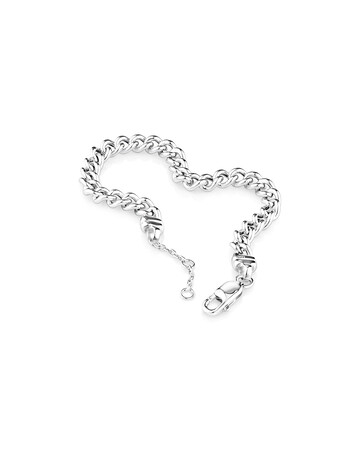 21cm (8.5") 6.5mm-7mm Width Curb Bracelet in Sterling Silver 21cm (8.5") 6.5mm-7mm Width Curb Bracelet in Sterling Silver