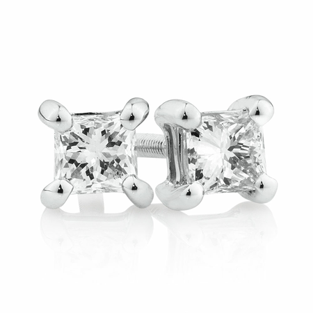 Stud Earrings with 1/2 Carat TW of Diamonds in 14kt White Gold Stud Earrings with 1/2 Carat TW of Diamonds in 14kt White Gold
