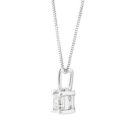 Solitaire Pendant with 0.50 Carat Diamond in 18kt White Gold Solitaire Pendant with 0.50 Carat Diamond in 18kt White Gold