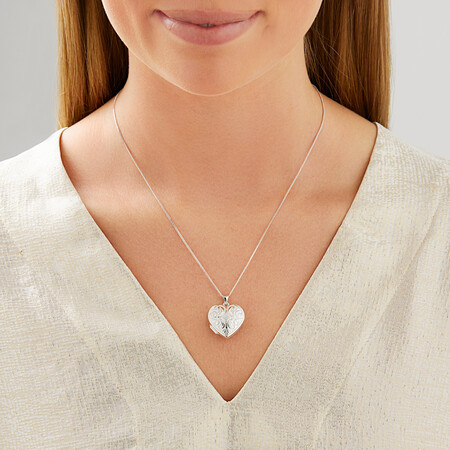 Patterned Heart Locket in Sterling Silver Patterned Heart Locket in Sterling Silver
