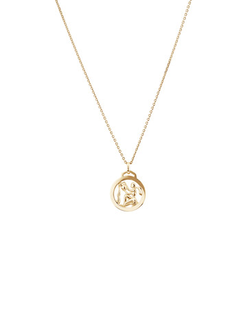 Aquarius Zodiac Pendant with Chain in 10kt Yellow Gold Aquarius Zodiac Pendant with Chain in 10kt Yellow Gold