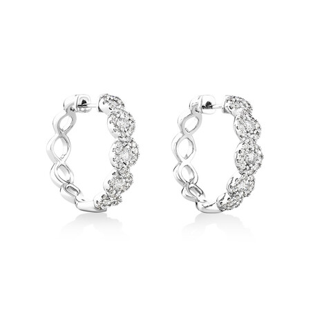 Huggie Earrings with 1 Carat TW of Diamonds in 14kt White Gold Huggie Earrings with 1 Carat TW of Diamonds in 14kt White Gold
