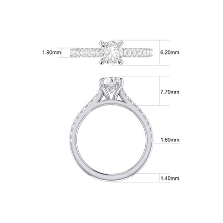 Engagement Ring with 1 1/4 Carat TW of Diamonds in 14kt White Gold Engagement Ring with 1 1/4 Carat TW of Diamonds in 14kt White Gold
