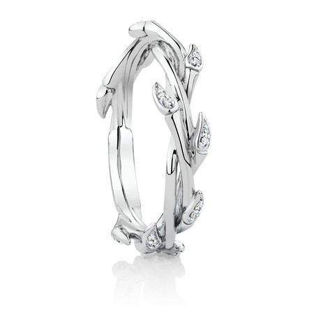 Willow Ring with Diamonds in Sterling Silver Willow Ring with Diamonds in Sterling Silver