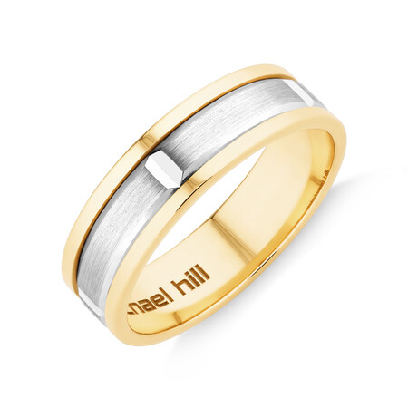 Men's Wedding Band in 10kt Yellow & White Gold Men's Wedding Band in 10kt Yellow & White Gold