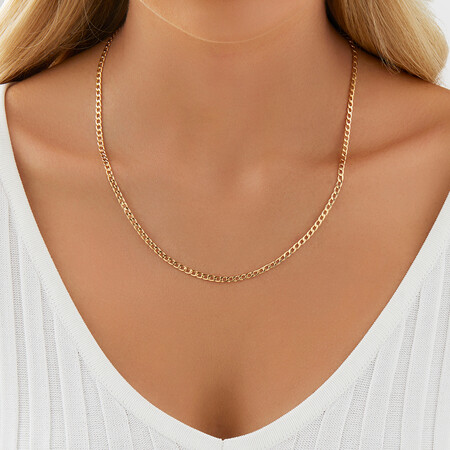 50cm (20") Hollow Curb Chain in 10kt Yellow Gold 50cm (20") Hollow Curb Chain in 10kt Yellow Gold