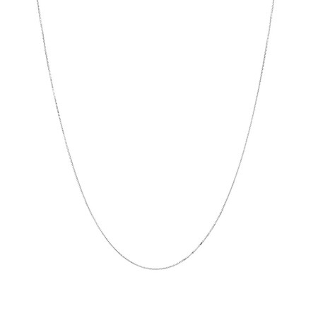 50cm (20") Box Chain in 18kt White Gold 50cm (20") Box Chain in 18kt White Gold