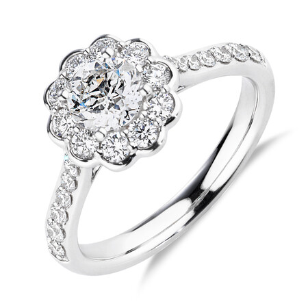 Southern Star Engagement Ring with 1.35 Carat TW of Diamonds in 14ct White Gold