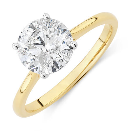 Evermore Certified Solitaire Engagement Ring with 2 Carat TW Diamond in 14kt Yellow/White Gold Evermore Certified Solitaire Engagement Ring with 2 Carat TW Diamond in 14kt Yellow/White Gold