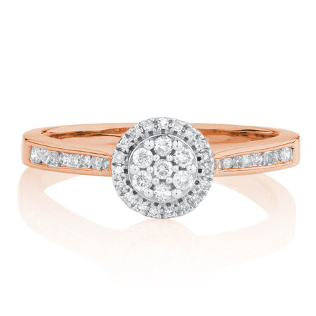 Engagement Ring with 1/4 Carat TW of Diamonds in 10ct Rose & White Gold Engagement Ring with 1/4 Carat TW of Diamonds in 10ct Rose & White Gold