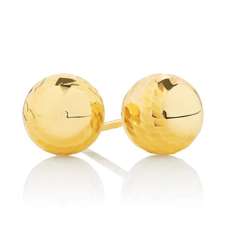 7mm Patterned Stud Earrings in 10ct Yellow Gold 7mm Patterned Stud Earrings in 10ct Yellow Gold