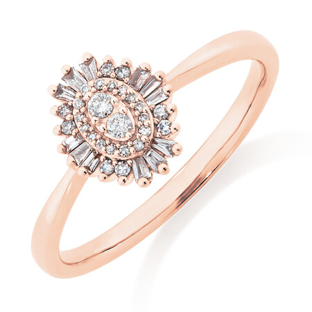 Evermore Promise Ring with 0.15 Carat TW of Diamonds in 10ct Rose Gold Evermore Promise Ring with 0.15 Carat TW of Diamonds in 10ct Rose Gold