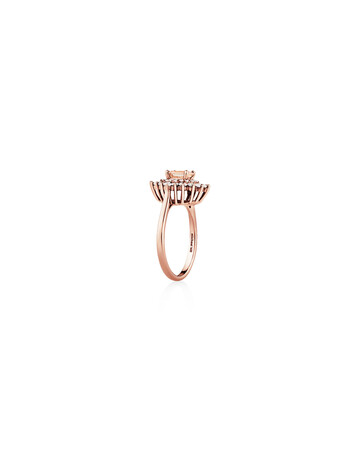 Ballerina Ring with Morganite & 0.75 Carat TW of Diamonds in 10kt Rose Gold Ballerina Ring with Morganite & 0.75 Carat TW of Diamonds in 10kt Rose Gold