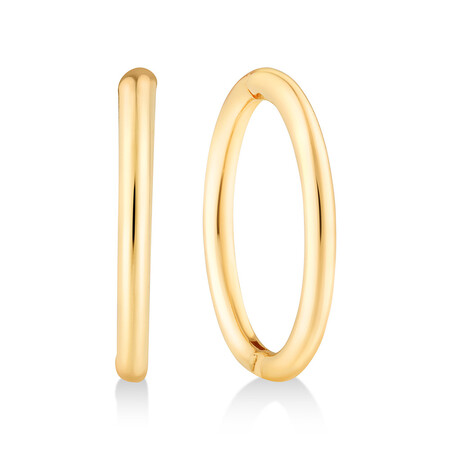 8mm Plain Sleeper Earrings in 10kt Yellow Gold 8mm Plain Sleeper Earrings in 10kt Yellow Gold
