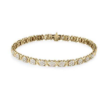Bracelet With 2 Carat TW of Diamonds In 10ct Yellow Gold Bracelet With 2 Carat TW of Diamonds In 10ct Yellow Gold