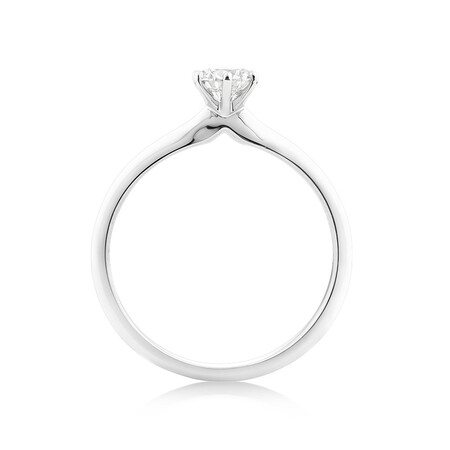 Certified Solitaire Engagement Ring with a 0.34 Carat TW Diamond in 18kt White Gold Certified Solitaire Engagement Ring with a 0.34 Carat TW Diamond in 18kt White Gold