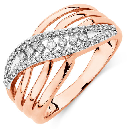 Ring with 1/4 Carat of Diamonds in 10ct Rose Gold Ring with 1/4 Carat of Diamonds in 10ct Rose Gold