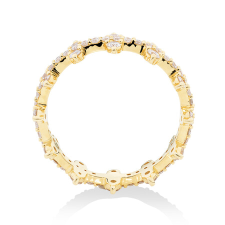 Two Row Zipper Ring with 1 Carat TW of Diamonds in 10ct Yellow Gold Two Row Zipper Ring with 1 Carat TW of Diamonds in 10ct Yellow Gold
