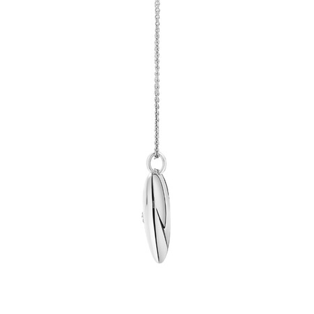 Heart Locket with Diamond in Sterling Silver Heart Locket with Diamond in Sterling Silver