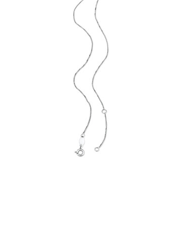 45cm (18") 0.66mm Width Box Chain in 18kt White Gold 45cm (18") 0.66mm Width Box Chain in 18kt White Gold