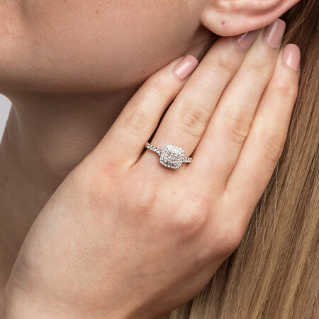 Engagement Ring With 1 Carat TW Of Diamonds In 14ct White Gold Engagement Ring With 1 Carat TW Of Diamonds In 14ct White Gold