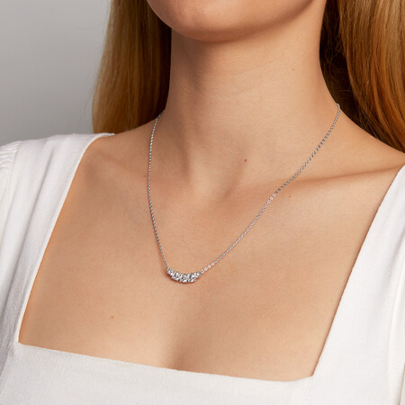 Necklace with Cubic Zirconia in Sterling Silver Necklace with Cubic Zirconia in Sterling Silver