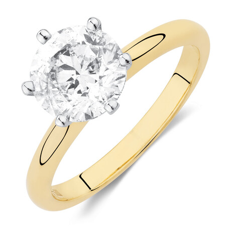 Certified Solitaire Engagement Ring with A 2 Carat TW Diamond in 18kt Yellow/White Gold Certified Solitaire Engagement Ring with A 2 Carat TW Diamond in 18kt Yellow/White Gold