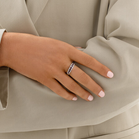 Ring with Ruby & 0.29 Carat TW of Diamonds in 10kt White Gold Ring with Ruby & 0.29 Carat TW of Diamonds in 10kt White Gold
