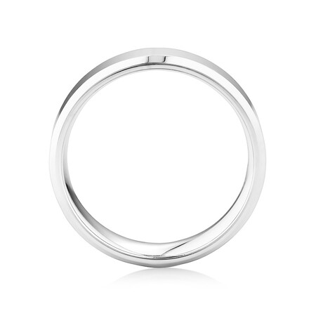 7mm Flat Bevelled Wedding Band in 10kt White Gold 7mm Flat Bevelled Wedding Band in 10kt White Gold