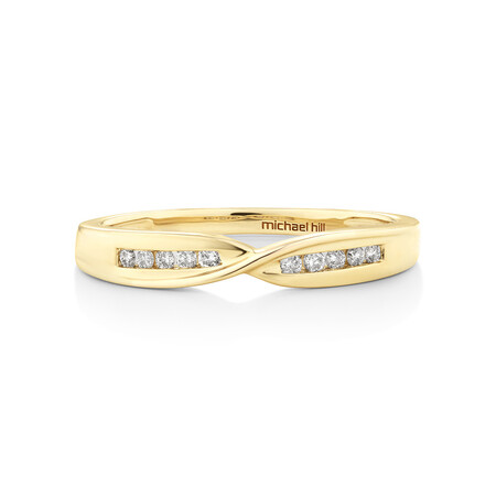 Wedding Band with Diamonds in 10ct Yellow Gold Wedding Band with Diamonds in 10ct Yellow Gold