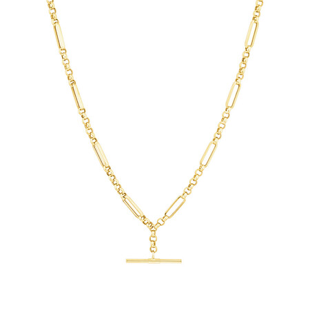 50cm Hollow Belcher Fob Necklace in 10ct Yellow Gold 50cm Hollow Belcher Fob Necklace in 10ct Yellow Gold