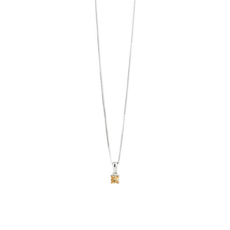 Square Pendant with Morganite Cubic Zirconia in Sterling Silver Square Pendant with Morganite Cubic Zirconia in Sterling Silver