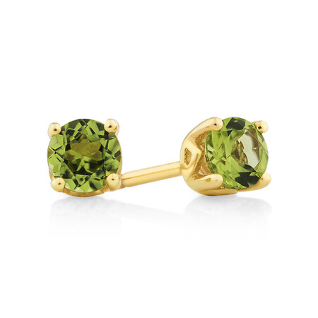 Stud Earrings with Peridot in 10kt Yellow Gold Stud Earrings with Peridot in 10kt Yellow Gold