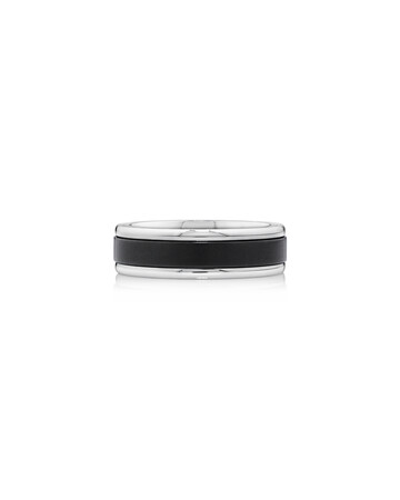 7mm Ring in 10kt White Gold & Black Titanium 7mm Ring in 10kt White Gold & Black Titanium