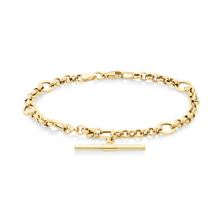 19cm Hollow Fob Bracelet in 10kt Yellow Gold