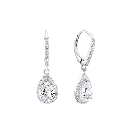 Earrings with Cubic Zirconia in Sterling Silver Earrings with Cubic Zirconia in Sterling Silver