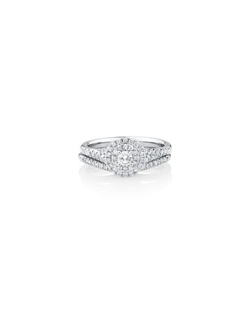 Bridal Set With 0.60 Carat TW of Diamonds In 10ct White Gold Bridal Set With 0.60 Carat TW of Diamonds In 10ct White Gold