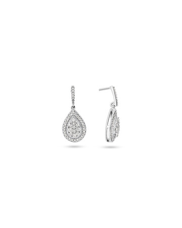 Drop Earrings with 1/2 Carat TW of Diamonds in 10kt White Gold Drop Earrings with 1/2 Carat TW of Diamonds in 10kt White Gold