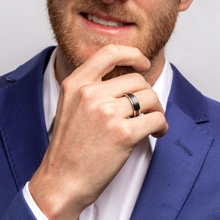 Ring in Black Titanium & 10ct Rose Gold Ring in Black Titanium & 10ct Rose Gold