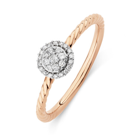 Promise Ring with 0.13 Carat TW of Diamonds in 10kt Rose Gold Promise Ring with 0.13 Carat TW of Diamonds in 10kt Rose Gold