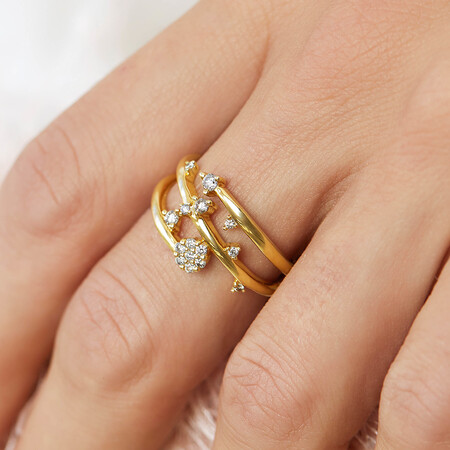 Scatter Ring with 0.25 Carat TW of Diamonds in 10ct Yellow Gold Scatter Ring with 0.25 Carat TW of Diamonds in 10ct Yellow Gold