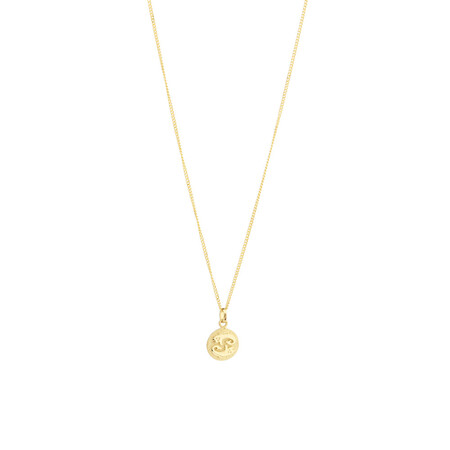 Pisces Zodiac Pendant in 10ct yellow Gold Pisces Zodiac Pendant in 10ct yellow Gold
