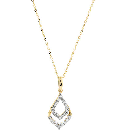 Teardrop Pendant with 0.15 Carat TW of Diamonds in 10ct Yellow Gold Teardrop Pendant with 0.15 Carat TW of Diamonds in 10ct Yellow Gold