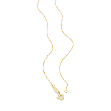 45cm (18") Hollow Singapore Chain in 10kt Yellow Gold 45cm (18") Hollow Singapore Chain in 10kt Yellow Gold