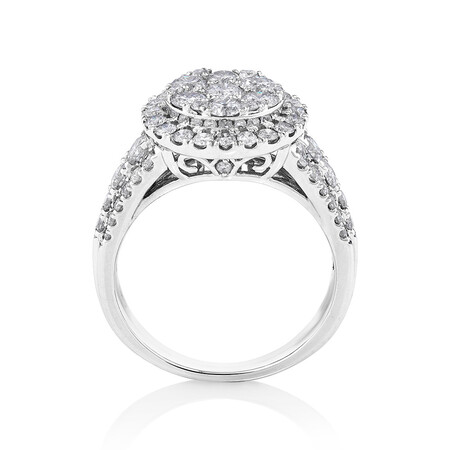Halo Ring with 2 Carat Of Diamonds in 10kt White Gold Halo Ring with 2 Carat Of Diamonds in 10kt White Gold