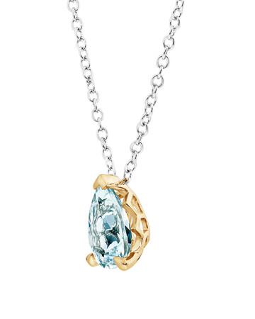 Pendant with Aquamarine in 10kt Yellow Gold & Sterling Silver Pendant with Aquamarine in 10kt Yellow Gold & Sterling Silver