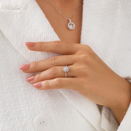 Engagement Ring with 0.60 Carat TW of Diamonds in 14ct White Gold Engagement Ring with 0.60 Carat TW of Diamonds in 14ct White Gold
