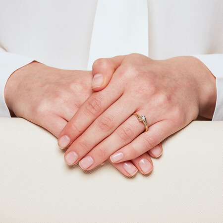 Solitaire Promise Ring with a Diamond in 10ct Yellow Gold Solitaire Promise Ring with a Diamond in 10ct Yellow Gold