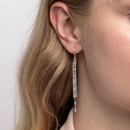 Triple Strand Drop Earrings in Sterling Silver Triple Strand Drop Earrings in Sterling Silver